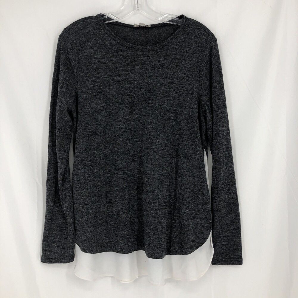 Loft Outlet Women's Medium Gray Long Sleeve Shirt